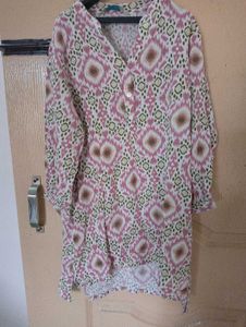 Pink Geometric Print Kurta