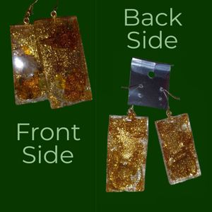 Gold Glitter Resin Earrings