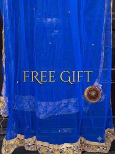 Royal Blue Net Dupatta with Free 🎁 Gift