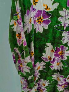 Floral Green cotton Tunic Top