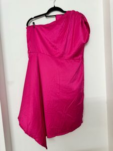 Women Pink One-Shoulder Mini Dress