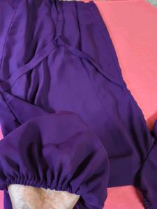Purple Puff Sleeve Dress