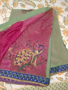Elegant Peacock Embroidered Saree