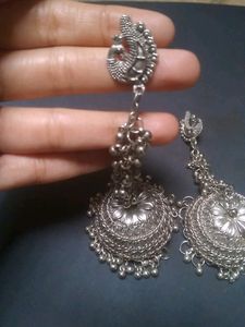 Silver plated Oxidation Jhumka