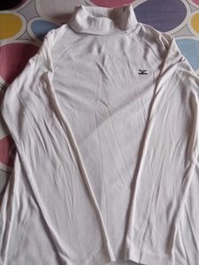 White Turtleneck Long Sleeve T
