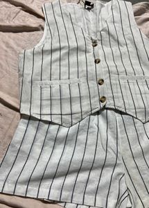 Striped Vest &amp; Shorts Set