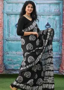 ELEGANT Black &amp; White Saree🖤