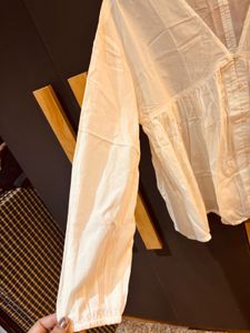 new piece white V-Neck Button-Up Tunic