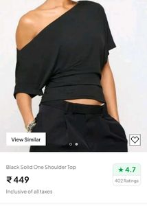 Newme (xxs)Chic Black One Shoulder Top