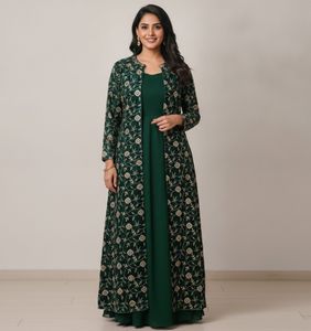 Knee length party wear shrug