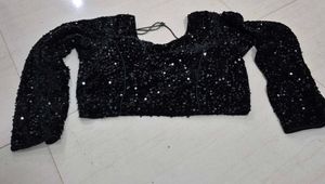 Sparkling Black Sequin Blouse