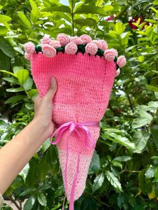 Handmade Crochet Bouquet Rose Shawl/Wrap