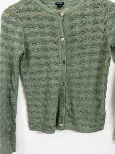 Chic Green Crochet Knit top