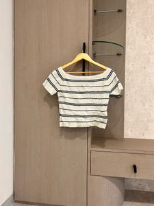 Striped Boat Neck Top