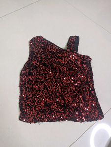 Red Sequin Party Top