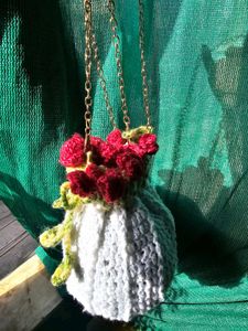Handmade Crochet Flower Clutch Bag