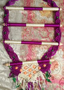 Boho Macrame Wall Hanging with Beads