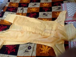 Elegant Yellow Mirror Work Kurta Set