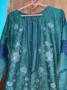 Designer Elegant Green Embroidered Kurta