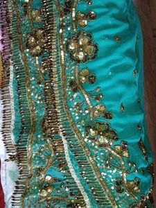 Stunning Teal dupatta with Intricate Embellishment