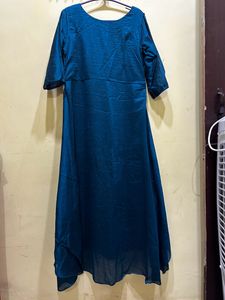 Neeru’s Blue Embellished Flared Kurta