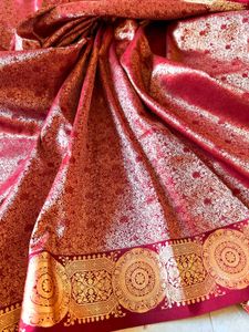 100% Pure Silk Red Kanjivaram Saree