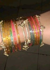 Colorful Stackable Bangles with Charms