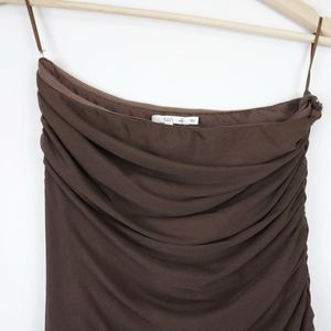 Chic Ruched Brown Off shoulder too