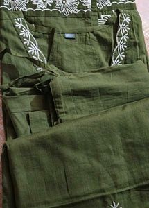 Olive Green Cotton Kurta