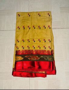 Elegant Yellow and Red Saree