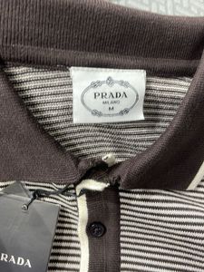 Prada Striped Long Sleeve Polo unisex full sleeves