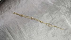 Gold Anklet with Beads