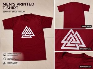 Maroon T-Shirt with Graphic Print