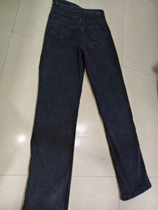 Womens Black Wash Denim Jeans