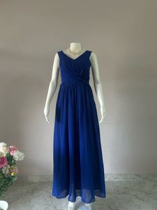 Royal Blue Chiffon Maxi Dress
