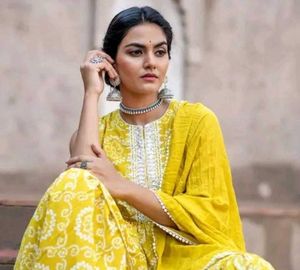 Yellow Printed Kurta Sharara Set