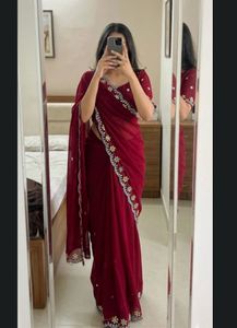 Elegant Maroon Saree