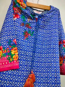 BIBA Blue Floral Print Kurta