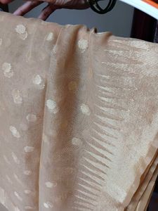 Elegant Golden dupatta  Polka Dots