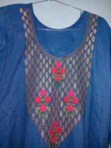 Blue Embroidered Kurta