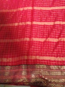 Beautiful Red Saree with Golden Border