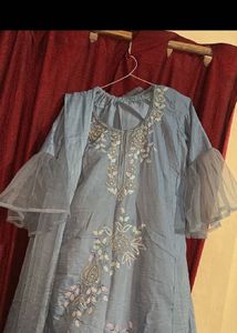 Beautiful Blue Embroidered Kurta Set