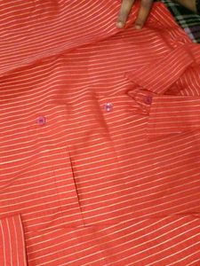 Orange Striped Men's Shirt