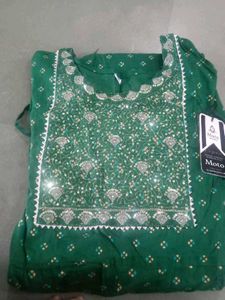 Green Printed Anarkali Kurti