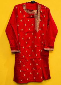Red Embroidered Kurta