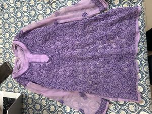 Lavender Chikankari Kurta with inner