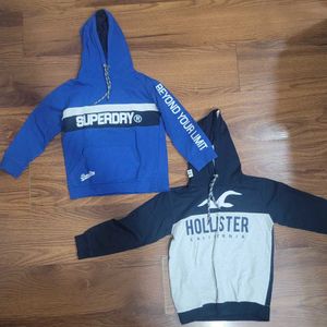 Two Superdry & Hollister Hoodies