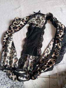 Leopard Print Lace Trim Panties