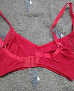 Red Cotton Bra