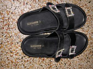 Black Platform Sandals with Embellishments